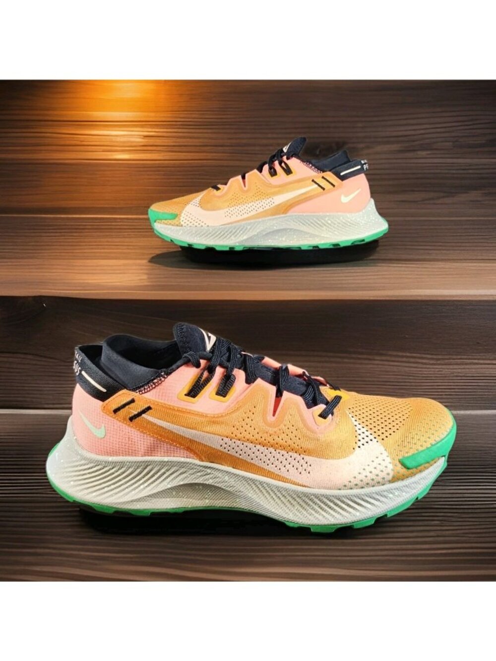 Nike Pegasus Trail 2 Bright Mango Pink Green Shoes CK4305-800 - Men's Size 8.5